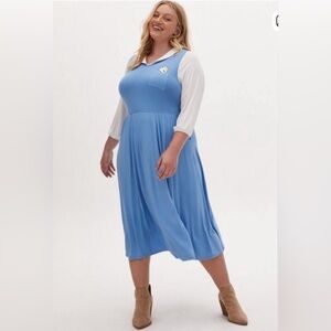 Disney Princess Beauty and the Beast Belle Blue Midi Dress Size 3